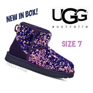 STELLAR SEQUIN ✨ MEDALLION MINI UGG BOOTS PURPLE